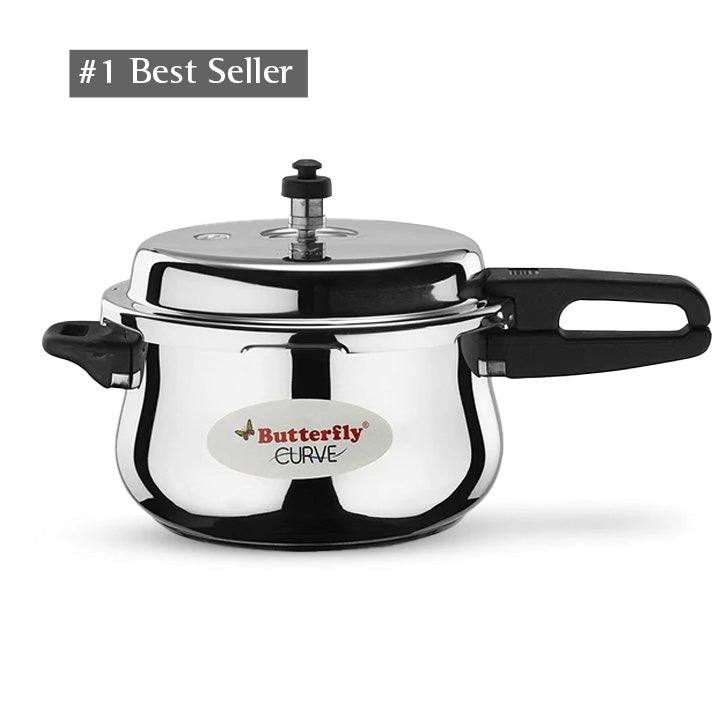 Butterfly Blue Line Curve Indian Pressure Cooker in Europe
